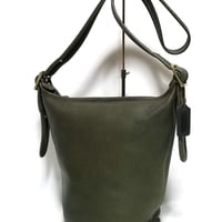 Near Mint! Vintage Coach 9953 Helen's Legacy Bucket Bag  Olive Green Leather Shoulder Bag Crossbody