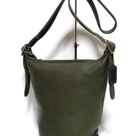Near Mint! Vintage Coach 9953 Helen's Legacy Bucket Bag  Olive Green Leather Shoulder Bag Crossbody