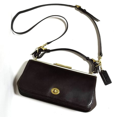 Near Mint!  Vintage Coach Very Rare 25318 Legacy Pin Polished Retro Frame Flap Shoulderbag Handbag