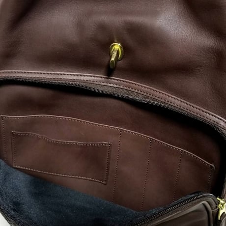 New Unused!  Vintage Coach Very Rare 0547 Flap Backpack Mahogany Glove Tanned Leather Travel