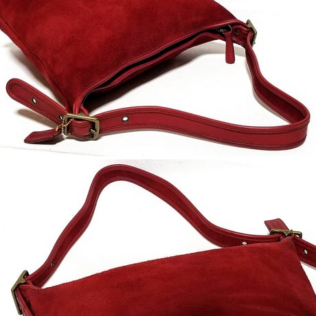 Vintage Coach Rare 9010 Berkeley Duffle Sac Red Reverse Suede Bucket Shoulder Bag Hobo