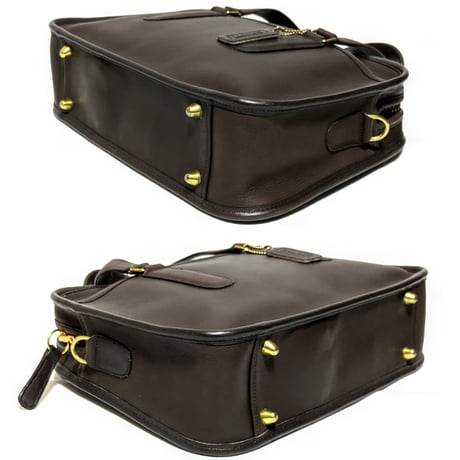 Unused! Vintage Coach Rare Skinny Flight Bag NYC 293−0609 Mocha Glove Tanned Leather Crossbody #9706