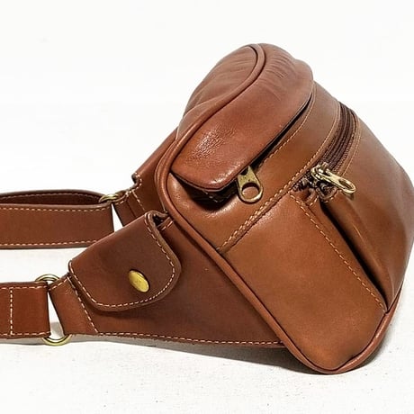 Excellent Vintage Coach Very Rare 0608-233 Waist Pouch Fanny Pack British Tan Glove Tanned Leather