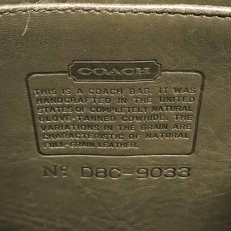 Vintage Coach 9033 Large Ergo Olive Glove Tanned Leather Shoulder Bag Good Pre-owned Condition