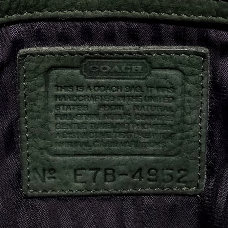 ② Vintage Coach Rare 4952 Daffle Bag Green Nubac Leather Sonoma Collection Crossbody Good pre-owned