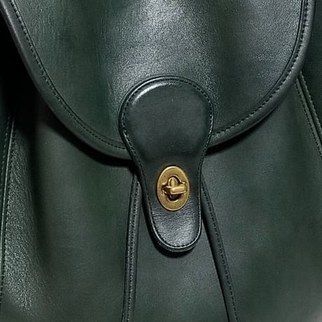 Vintage Coach  9943 Rare Bottle Green Leather Classic Backpack Rucksack Weekender Good Condition