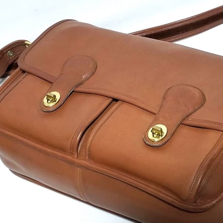 Excellent  Vintage Coach Rare 5281 Field Bag Messenger Brief British Tan Glove Tanned Leather