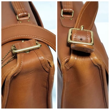 Excellent!  Vintage Coach Rare Carrier Musette Messenger Bag British Tan Glove Tanned Leather