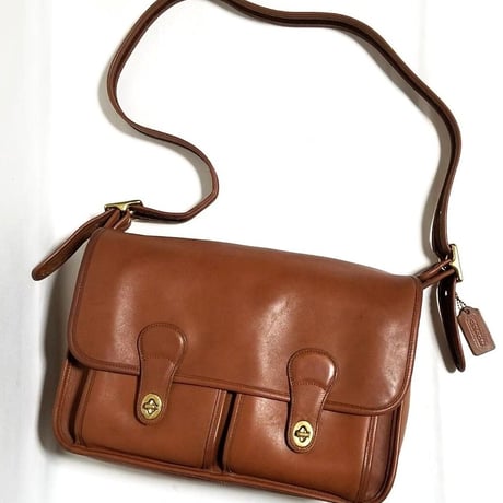 Excellent  Vintage Coach Rare 5281 Field Bag Messenger Brief British Tan Glove Tanned Leather