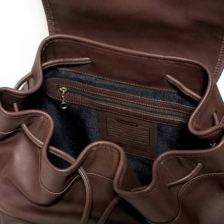 New Unused!  Vintage Coach Very Rare 0547 Flap Backpack Mahogany Glove Tanned Leather Travel