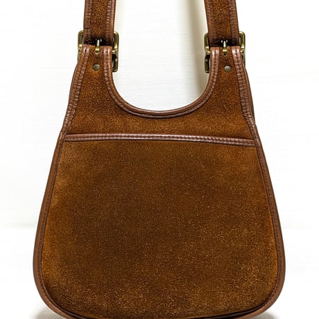 Great!  Vintage Coach Rare 9014 Crescent Berkeley Suede Saddle Bag Russet Brown Leather Shoulder Bag