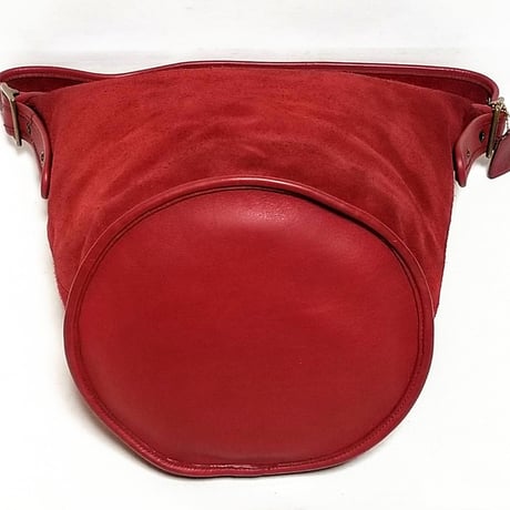 Vintage Coach Rare 9010 Berkeley Duffle Sac Red Reverse Suede Bucket Shoulder Bag Hobo