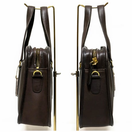 Unused! Vintage Coach Rare Skinny Flight Bag NYC 293−0609 Mocha Glove Tanned Leather Crossbody #9706