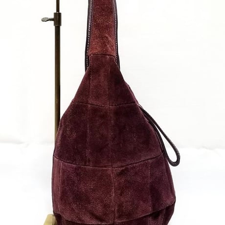 Excellent! Vintage Coach Very Rare 9230 Ergo Burgundy Suede Zip Round Hobo Patchwork Shoulder Bag