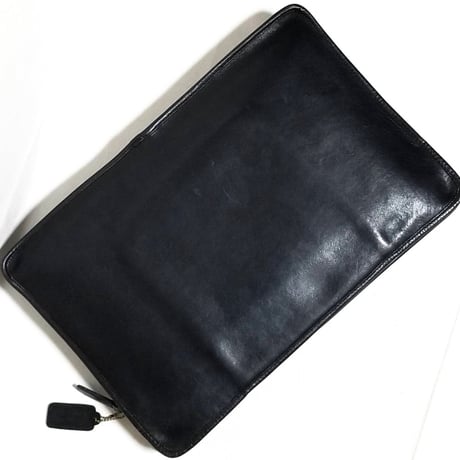 Vintage Coach Rare 956−8818 N.Y.C. Document Laptop Case TALON Zipper Black Leather Portfolio #5225