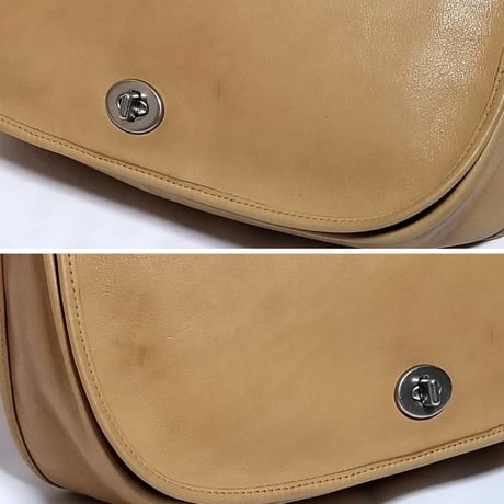 Vintage Coach Rare 9718 Legacy Crescent Satchel Flap Saddle Bag Camel Tan Leather Shoulder Bag