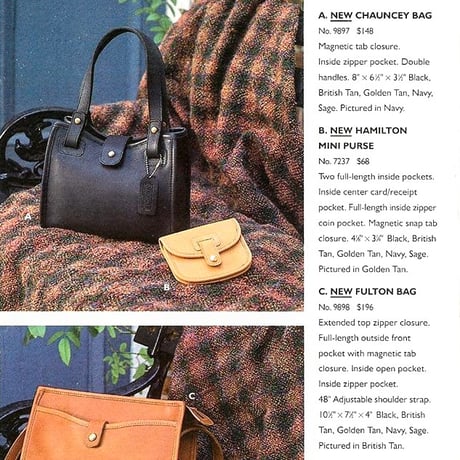Vintage Coach Very Rare Chauncey Bag 077−3146 British Tan Glove Tanned Leather Great pre-owned #9897