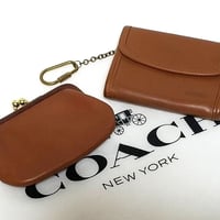 ⭐Set Sales  Great pre-owned!  Vintage Coach  Brown Leather Coin purse Wallet Key fob Key chain
