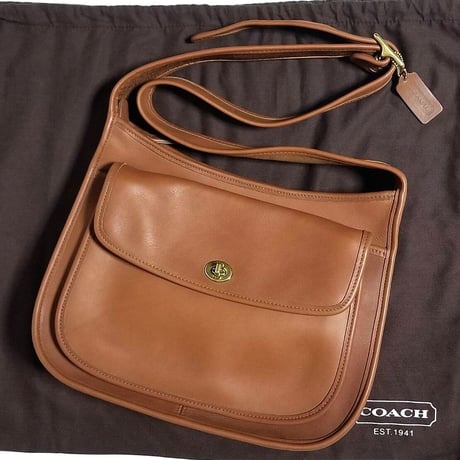 New Unused!  Vintage Coach Rare 9980 Taft Bag British Tan Glove Tanned Leather Crossbody