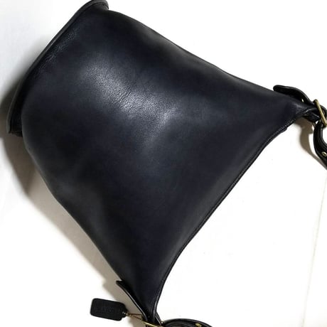 Vintage Coach Very Rare 0359−003 Duffle Sac Talon Zipper Black Leather Shoulder Bag Great pre-owned