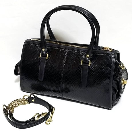 Excellent Vintage Coach Very Rare 12815 Bleecker Street Ltd Ed. Python Embossed Black Leather