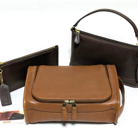 ⭐Set Sales 3 Rare Items!  Vintage Coach ·Very Rare U−Zip Travel Kit ·Skinny Case ·Bleecker Demi