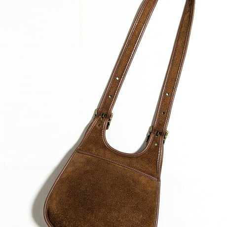 Great!  Vintage Coach Rare 9014 Crescent Berkeley Suede Saddle Bag Russet Brown Leather Shoulder Bag