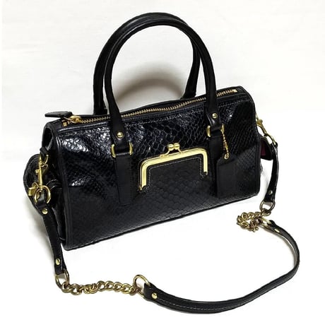 Excellent Vintage Coach Very Rare 12815 Bleecker Street Ltd Ed. Python Embossed Black Leather