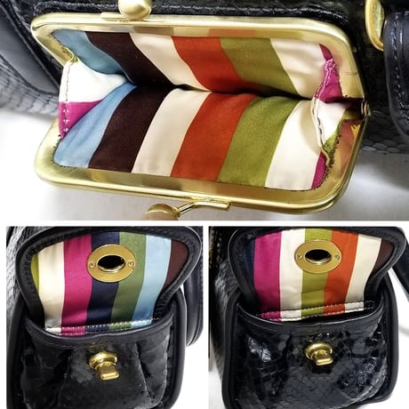 Excellent Vintage Coach Very Rare 12815 Bleecker Street Ltd Ed. Python Embossed Black Leather