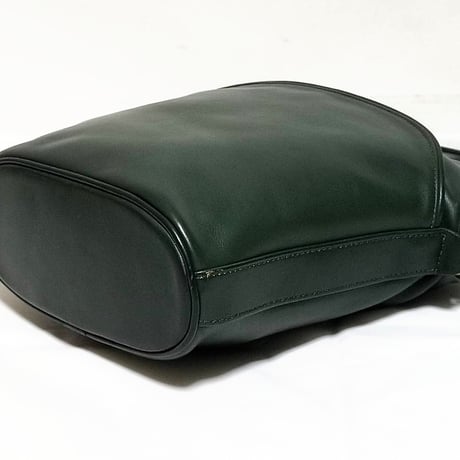 Excellent! Vintage Coach Rare Gallery Bag 0602−122 Green Glove Tanned Leather Shoulder Bag Crossbody