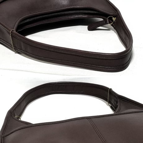 Near Mint  Vintage Coach 9033 Large Ergo Pocket Zip Mahogany Glove Tanned Leather Shoulder Bag Hobo