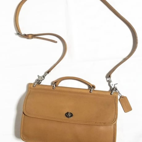 Vintage Coach Rare 9153 Willis City Bag Satchel Flap Glove Tanned Leather Shoulder Bag Crossbody