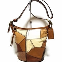 Vintage Coach Rare 11462 Limited 600 Bleecker Duffle Bucket Bag Colorblock Patchwork Crossbody