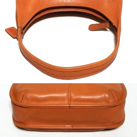 Near Mint Vintage Coach 9033 Large Ergo Rere Orange Glove Tanned Leather Shoulder Bag Hobo