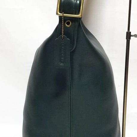 Mint  Vintage Coach Rare 9085 XL Duffle Sac Bottle Green Glove Tanned Leather Shoulder Bucket Bag