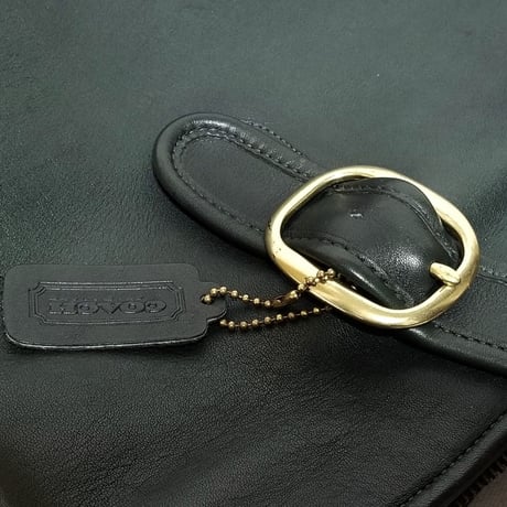 Vintage Coach Very Rare Zip Shopper Toto Green Leather Shoulder Bag Weekender Very Good Pre-owned