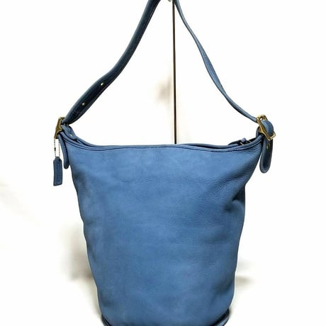 Vintage Coach Rare 4950 XL Duffle Sac Sonoma Collection Blue Nubuck Leather Bucket Bag #9085
