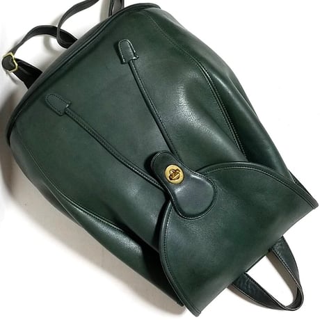 Vintage Coach  9943 Rare Bottle Green Leather Classic Backpack Rucksack Weekender Good Condition