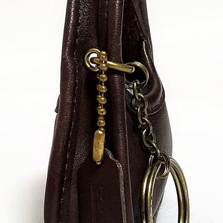 Unused  Vintage Coach  Rare Mini Ergo  Mahogany Leather  Key fob  Key ring  Key chain
