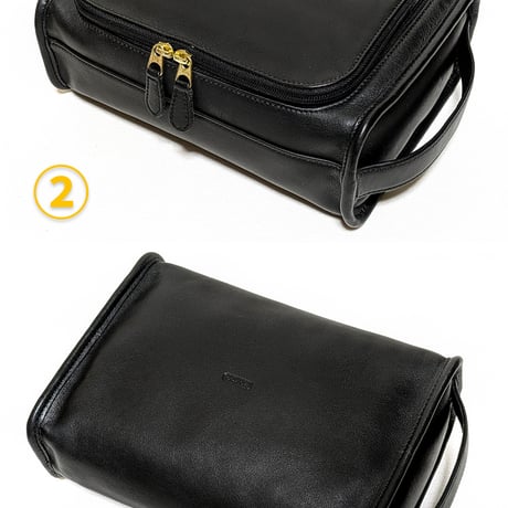 ⭐Set Sales 3 Rare Items! Vintage Coach·Framed Kisslock Coin Purse·U−Zip Travel Kit·Top Handle Pouch