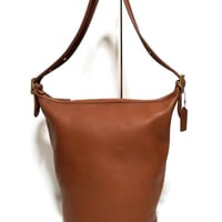 Mint  Vintage Coach 9085 XL Duffle Sac British Tan Glove Tanned Leather Shoulder Bucket Bag