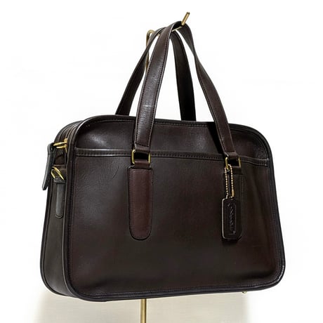 Unused! Vintage Coach Rare Skinny Flight Bag NYC 293−0609 Mocha Glove Tanned Leather Crossbody #9706