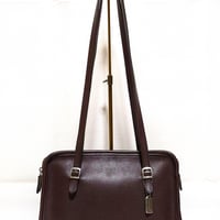 Excellent!  Vintage Coach  Very Rare 9051 Swing Zip  Mahogany Glove Tanned Leather Shoulder Bag