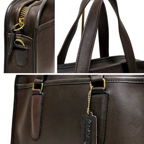 Unused! Vintage Coach Rare Skinny Flight Bag NYC 293−0609 Mocha Glove Tanned Leather Crossbody #9706