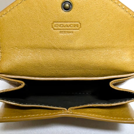 【Very rare 3-item set sale】All three are unused!   Vintage Coach  Coin purse  Mirror  Large pouch