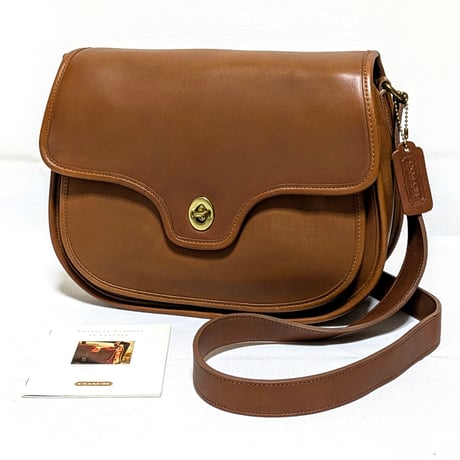Excellent! Vintage Coach Rare 1039−358 Lenox Bag  British Tan Glove Tanned Leather Cross Body