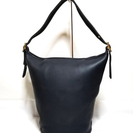 Unused！ Vintage Coach Rare 9085 XL Duffle Sac Navy Glove Tanned Leather Shoulder Bucket Bag