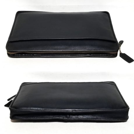 Vintage Coach Rare 956−8818 N.Y.C. Document Laptop Case TALON Zipper Black Leather Portfolio #5225