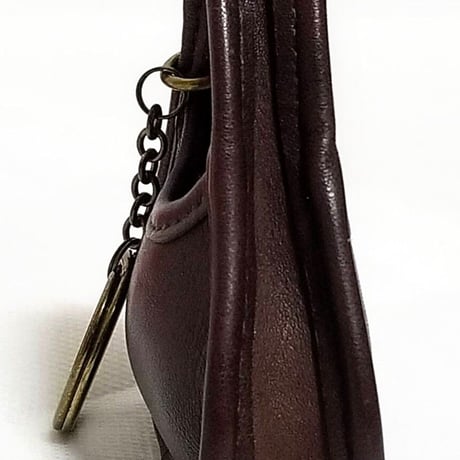 Unused  Vintage Coach  Rare Mini Ergo  Mahogany Leather  Key fob  Key ring  Key chain