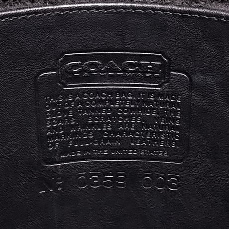 Vintage Coach Very Rare 0359−003 Duffle Sac Talon Zipper Black Leather Shoulder Bag Great pre-owned